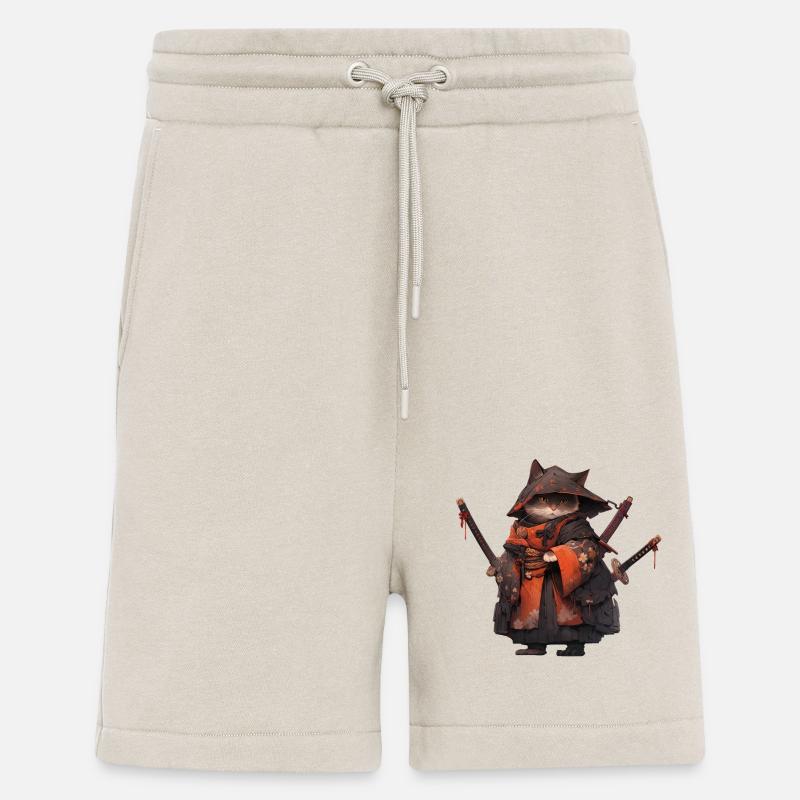 Asien Katze Japanischer Samurais Samurai - Shorts - made by SPREAD - WARM CLAY