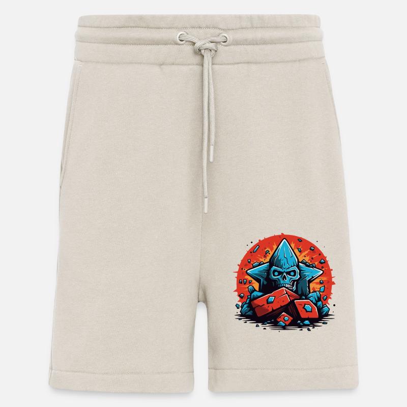 Zombie skull on the rocks - Shorts - made by SPREAD - WARM CLAY