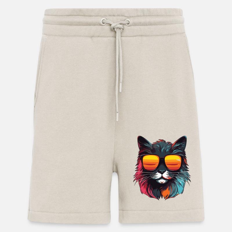 Tête de chat Cool - Short bio décontracté fabriqué en UE - WARM CLAY