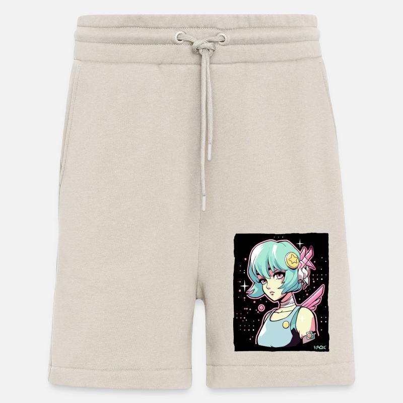 Coole Anime Sci-Fi-Cyborg-Mädchen - Shorts - made by SPREAD - WARM CLAY