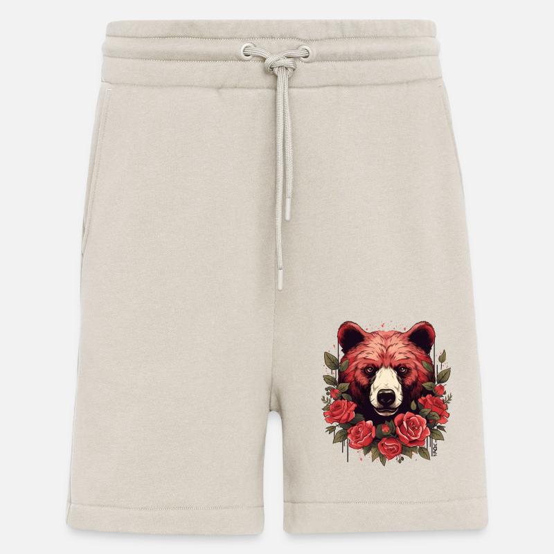 Big Bear with Roses - Shorts - made by SPREAD - WARM CLAY