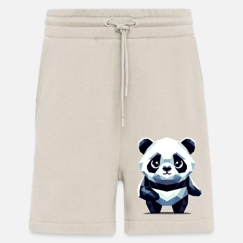 Panda polygonal - Short bio décontracté fabriqué en UE - WARM CLAY