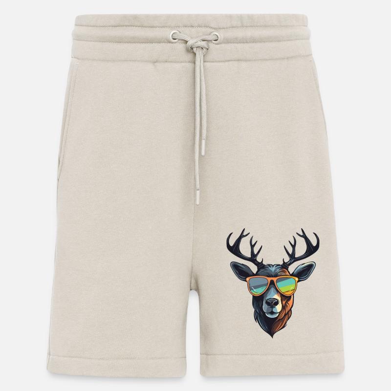 Cerf Hipster Cool Party - Short bio décontracté fabriqué en UE - WARM CLAY