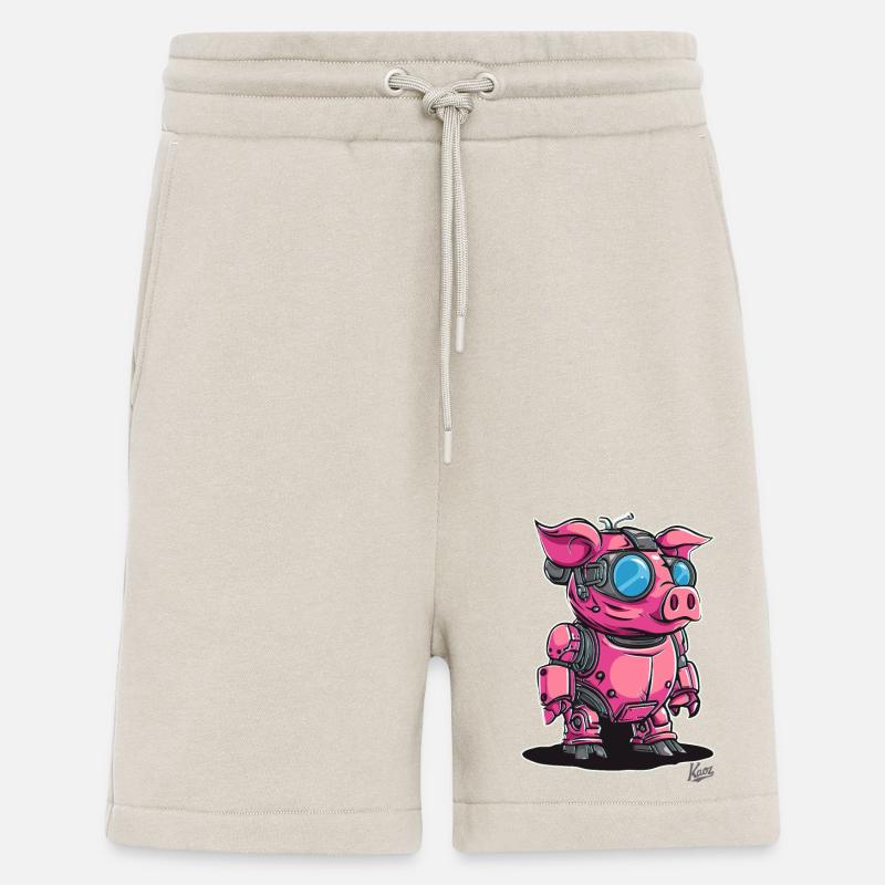 Cyber Cyborg Robot Pig - Shorts - made by SPREAD - WARM CLAY