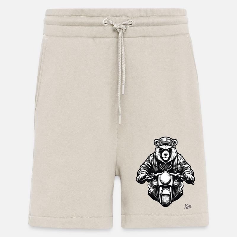 Cool Moto Biker Bear - Short bio décontracté fabriqué en UE - WARM CLAY