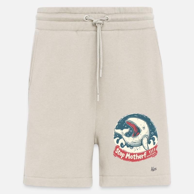 Bedrohte Art: Walfisch, STOP MUTTERF... - Shorts - made by SPREAD - WARM CLAY