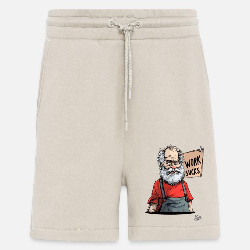 Old craftsman: Work sucks! - Shorts - made by SPREAD - WARM CLAY
