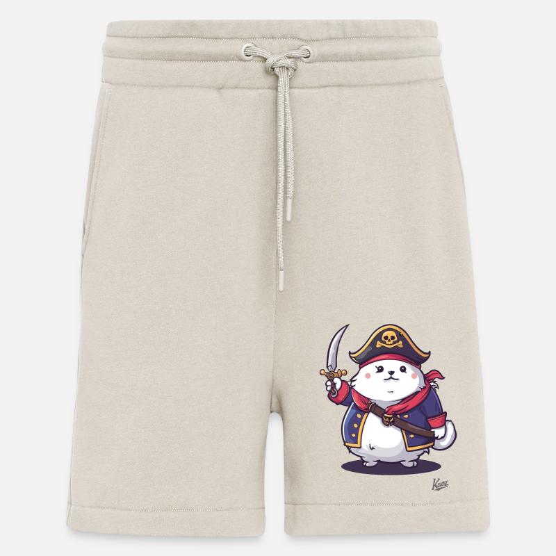 Chat pirate de compagnie moelleux - Short bio décontracté fabriqué en UE - WARM CLAY