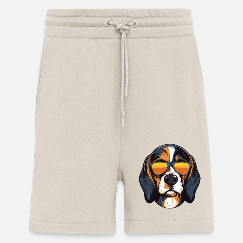 Beagle Dog Cool Head Party - Shorts - made by SPREAD - WARM CLAY