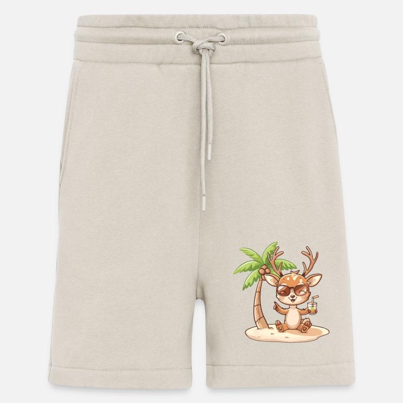 Deer Summer Beach Comic - Shorts - made by SPREAD - WARM CLAY
