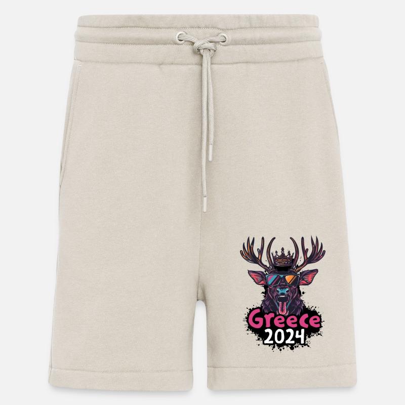 Grèce 2024 Cerf - Short bio décontracté fabriqué en UE - WARM CLAY