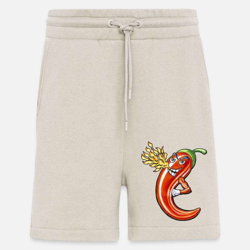Funny Spicy Chili On Fire - Shorts - made by SPREAD - WARM CLAY