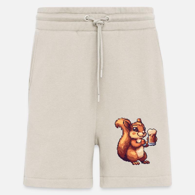 Écureuil Bière Pixel - Short bio décontracté fabriqué en UE - WARM CLAY