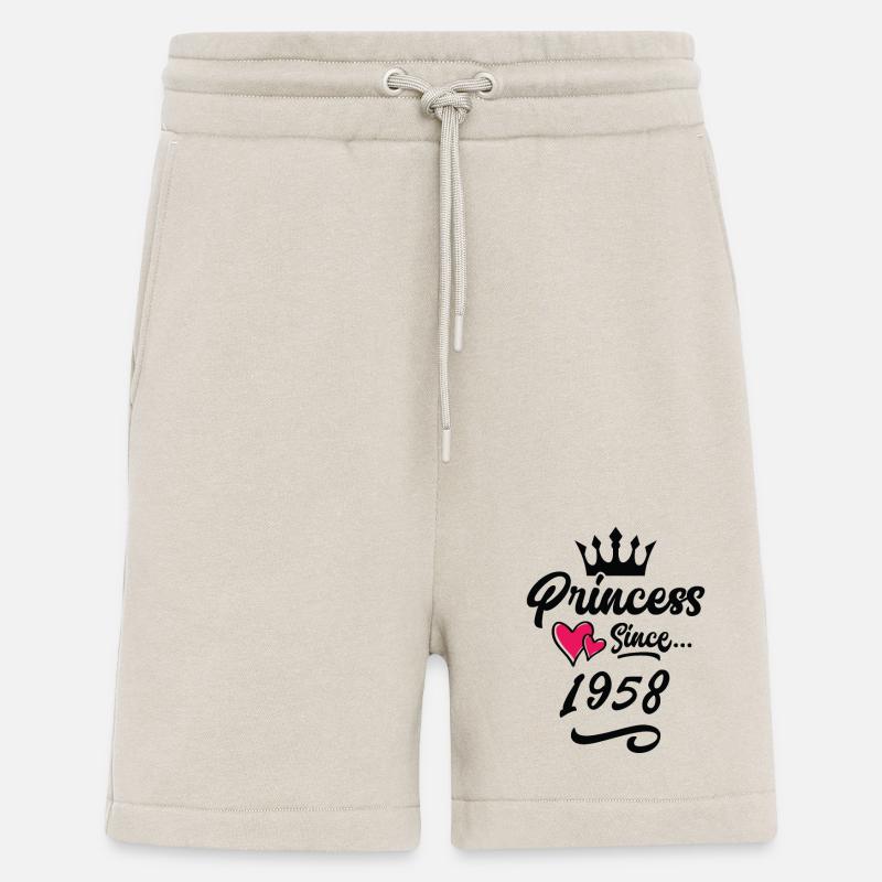 1958 Anniversaire de la princesse - Short bio décontracté fabriqué en UE - WARM CLAY