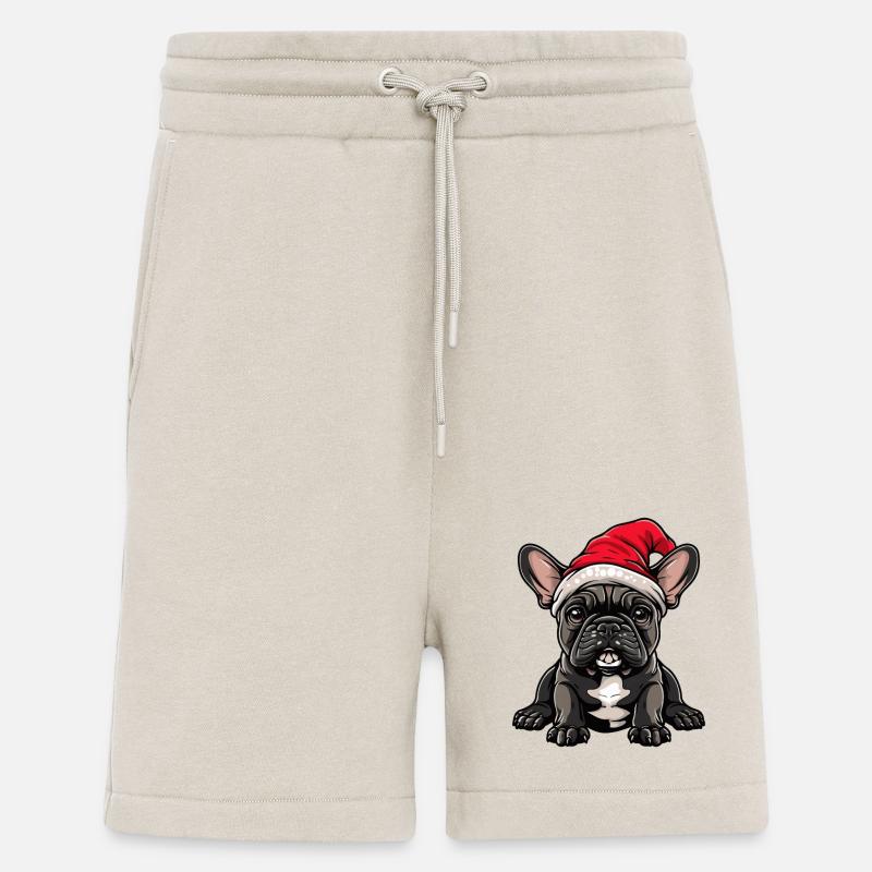 Buldog Français Chien Noël - Short bio décontracté fabriqué en UE - WARM CLAY