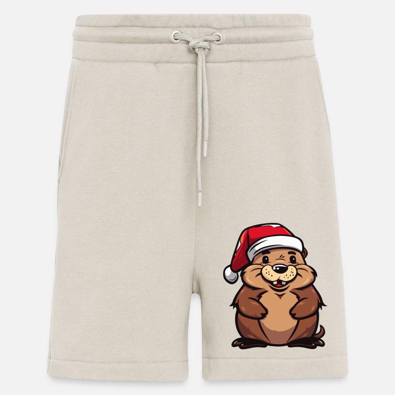 Noël du castor - Short bio décontracté fabriqué en UE - WARM CLAY