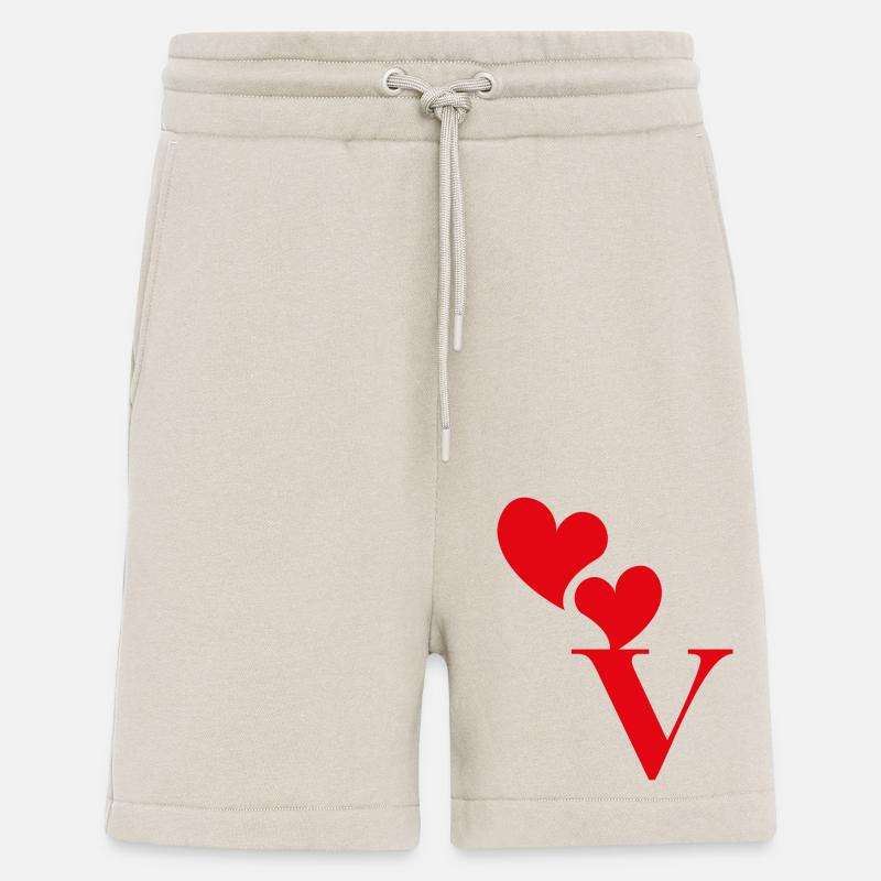 Buchstabe v rotes Herz - Shorts - made by SPREAD - WARM CLAY