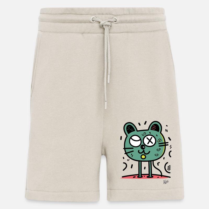 Lustiger Cartoon-Kater oder Katze - Shorts - made by SPREAD - WARM CLAY