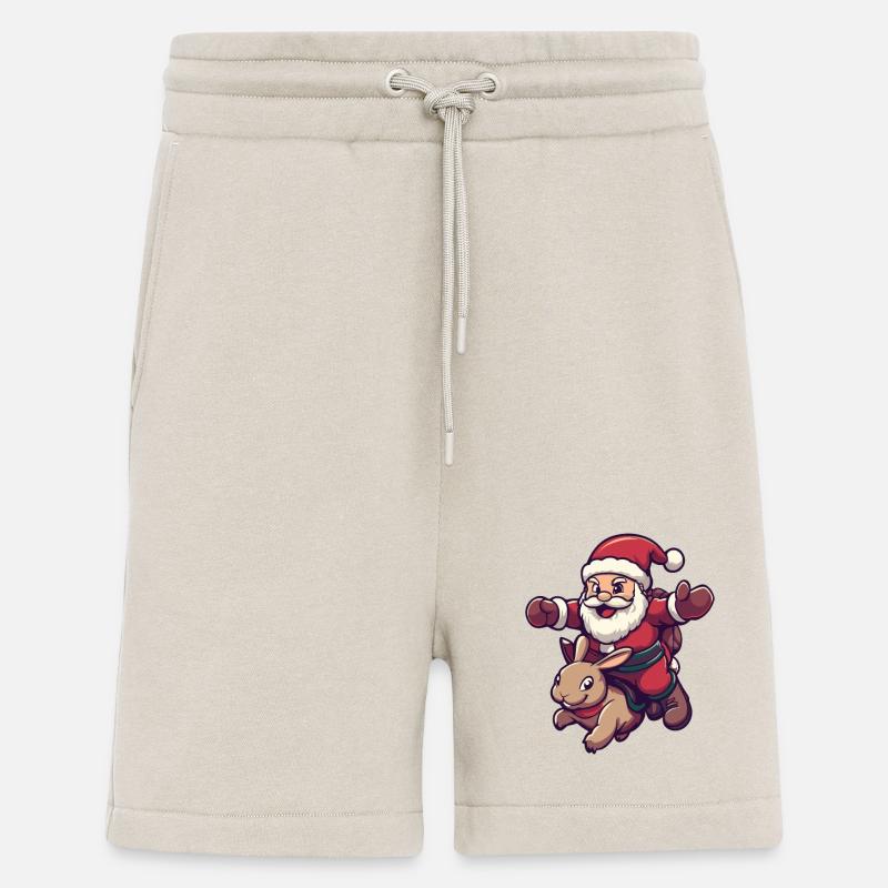 Lapin Père Noël - Short bio décontracté fabriqué en UE - WARM CLAY