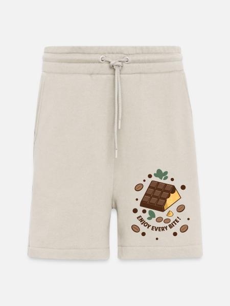 TABLETTES DE CHOCOLAT - Short bio décontracté fabriqué en UE - WARM CLAY
