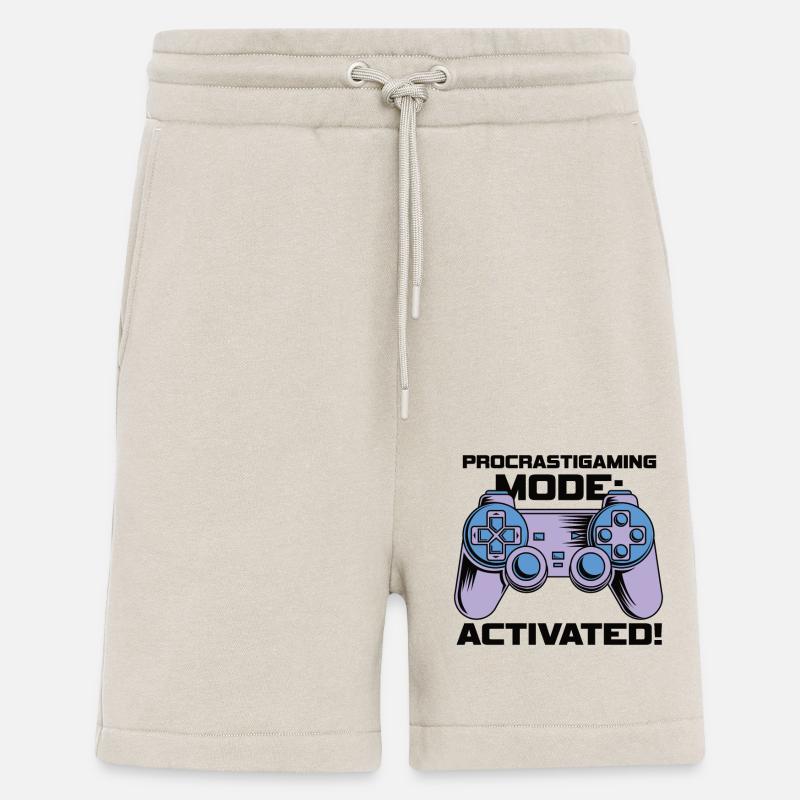 Gamer Procrastimode de jeu activé - Short bio décontracté fabriqué en UE - WARM CLAY