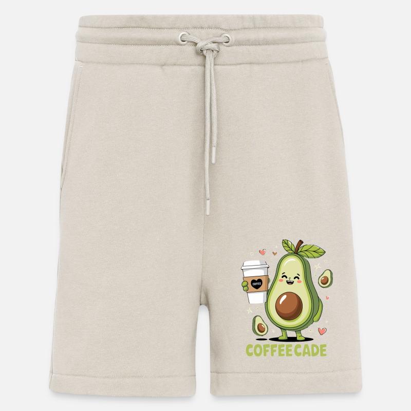 Cute Avocado Holding Coffee - Shorts - made by SPREAD - WARM CLAY