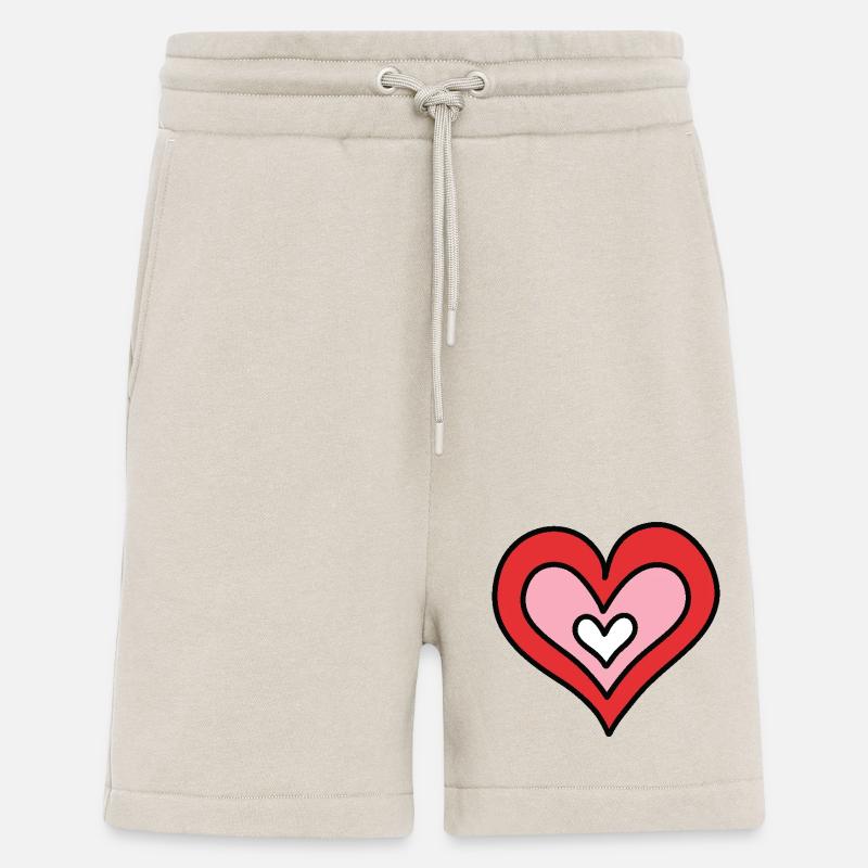 Coeur dessiné à la main - Short bio décontracté fabriqué en UE - WARM CLAY