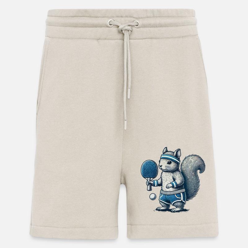 Retro Table Tennis Squirrel Fun - Shorts - made by SPREAD - WARM CLAY