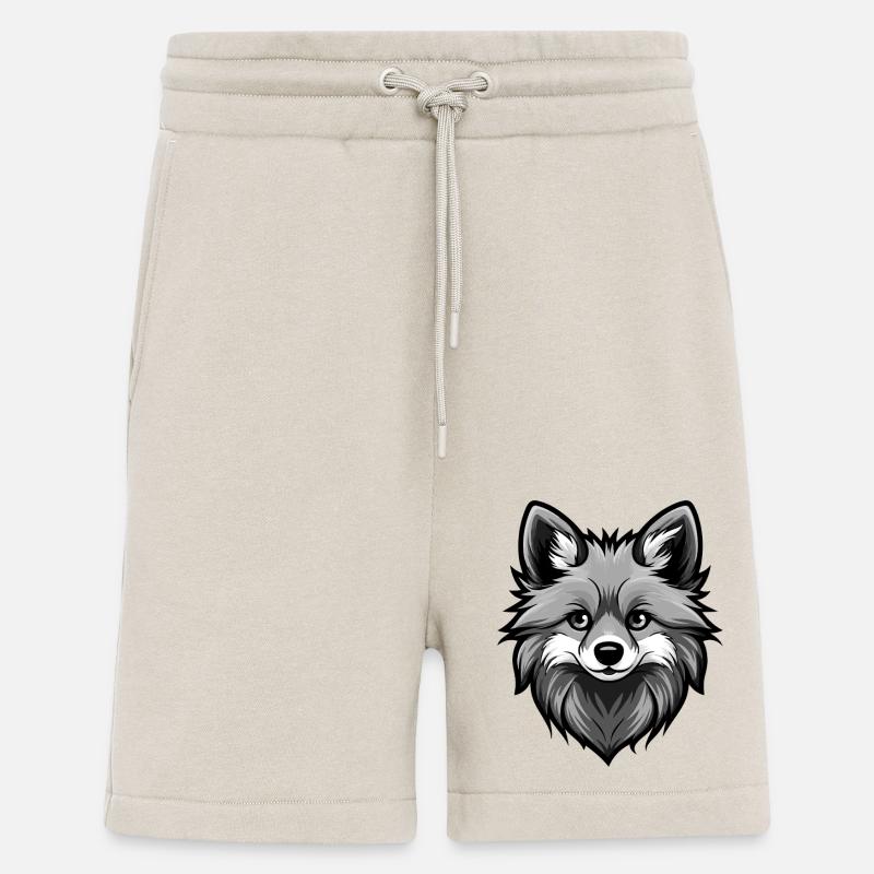 Tête de chien de Poméranie - Short bio décontracté fabriqué en UE - WARM CLAY