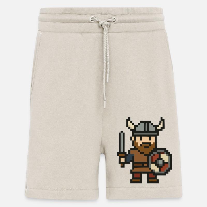 wikinger comic pixel - Shorts - made by SPREAD - WARM CLAY