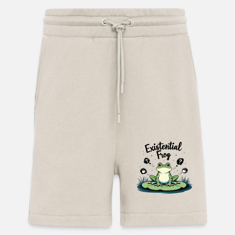 Existential Frog – Funny Brooding Motif - Shorts - made by SPREAD - WARM CLAY