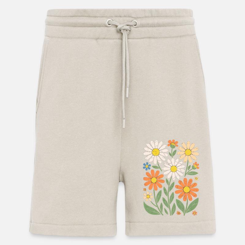 Boho Retro Gänseblümchen Muster Retro - Shorts - made by SPREAD - WARM CLAY