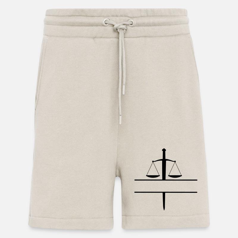 Monogramme de l’épée de justice - Short bio décontracté fabriqué en UE - WARM CLAY