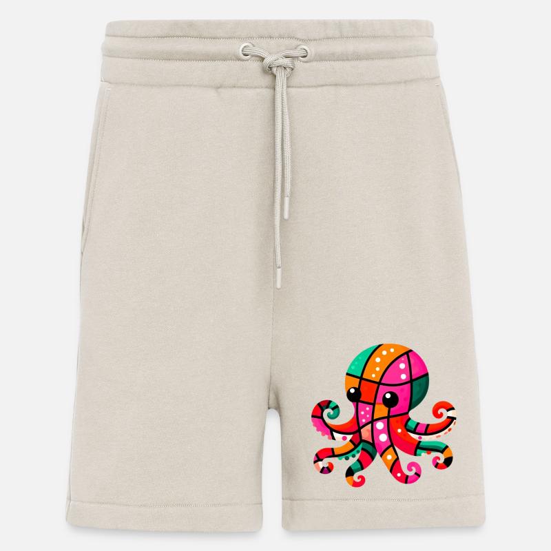 Pieuvre - Short bio décontracté fabriqué en UE - WARM CLAY