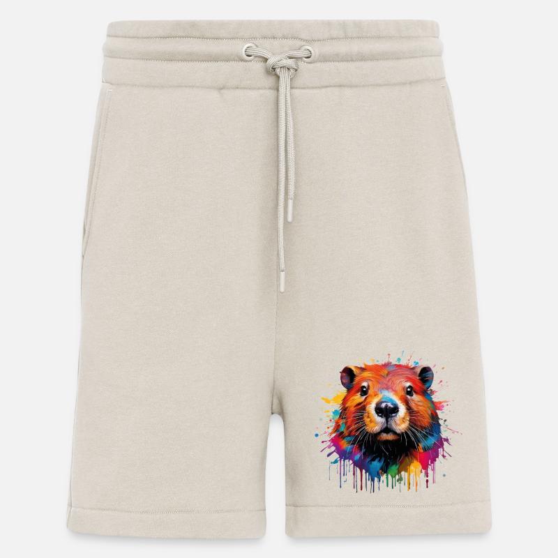 Bunter Biber Wasserfarbendesign - Shorts - made by SPREAD - WARM CLAY