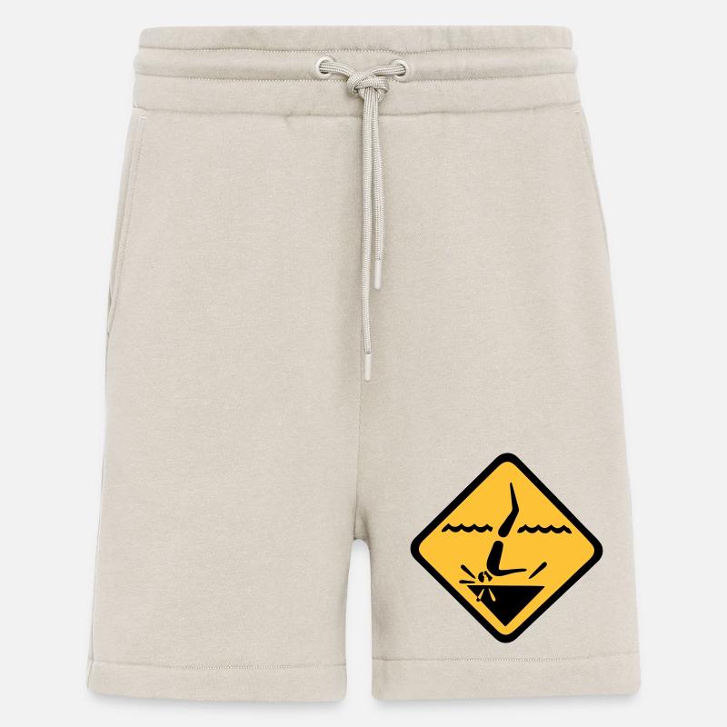 Graphique de signe de plongée - Short bio décontracté fabriqué en UE - WARM CLAY