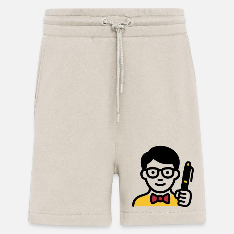Professeur Professeur Bande dessinée Glasses - Short bio décontracté fabriqué en UE - WARM CLAY