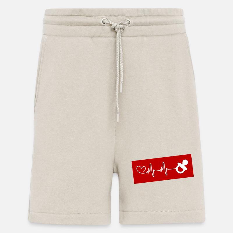 Pacifier Icon Pulse Heartbeat - Shorts - made by SPREAD - WARM CLAY