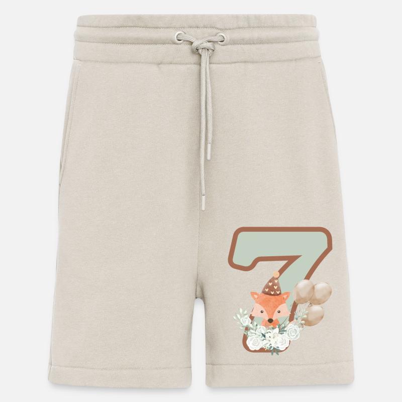 7e anniversaire renard fleurs - Short bio décontracté fabriqué en UE - WARM CLAY