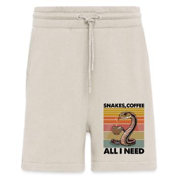 Lustiges Schlangen Kunst Schlange Kaffee Reptilien - Shorts - made by SPREAD - WARM CLAY - Vorne