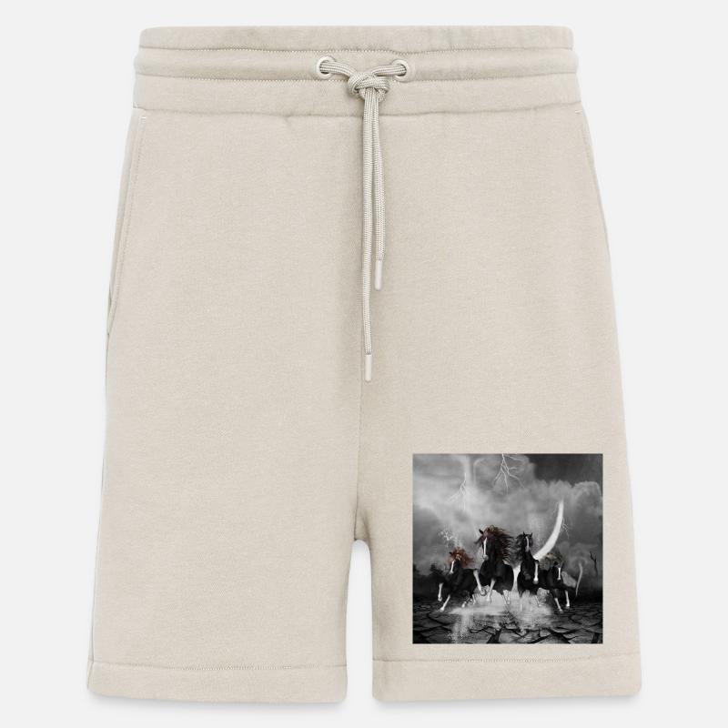 Wunderbare schwarze Pferde - Shorts - made by SPREAD - WARM CLAY