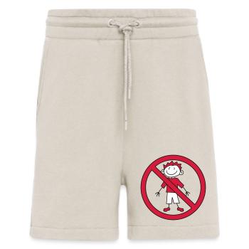 forbidden sign zone no child painted scribble com - Shorts - made by SPREAD - WARM CLAY - Front