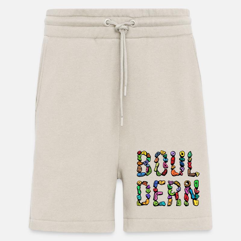 Bouldern Boulder Klettern Schrift Bergsteigen - Shorts - made by SPREAD - WARM CLAY