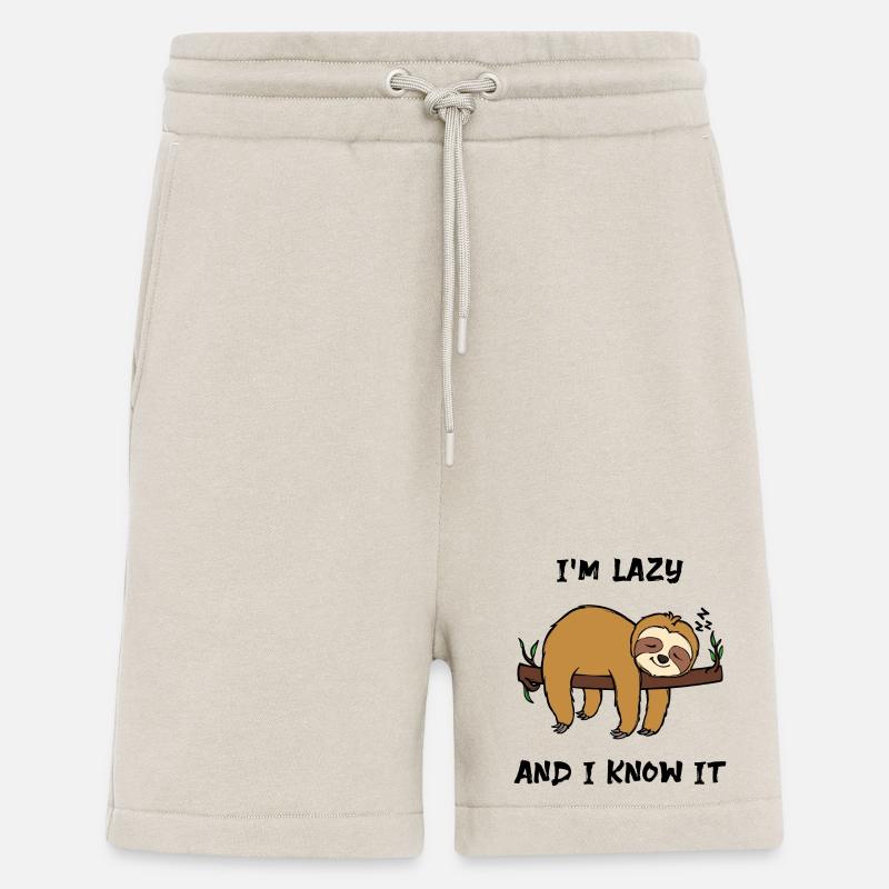 Sloth Lazy Animal Sleeping Statement Jungle - Short bio décontracté fabriqué en UE - WARM CLAY