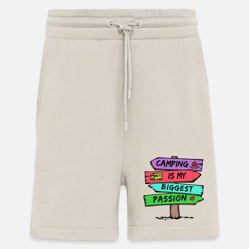 Camping Statement Wohnwagen Camper Urlaub Wanderer - Shorts - made by SPREAD - WARM CLAY