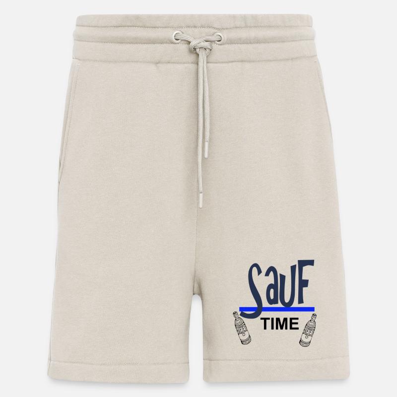 Sauf-Time-Logo mit Blauer Unterstreichung - Shorts - made by SPREAD - WARM CLAY