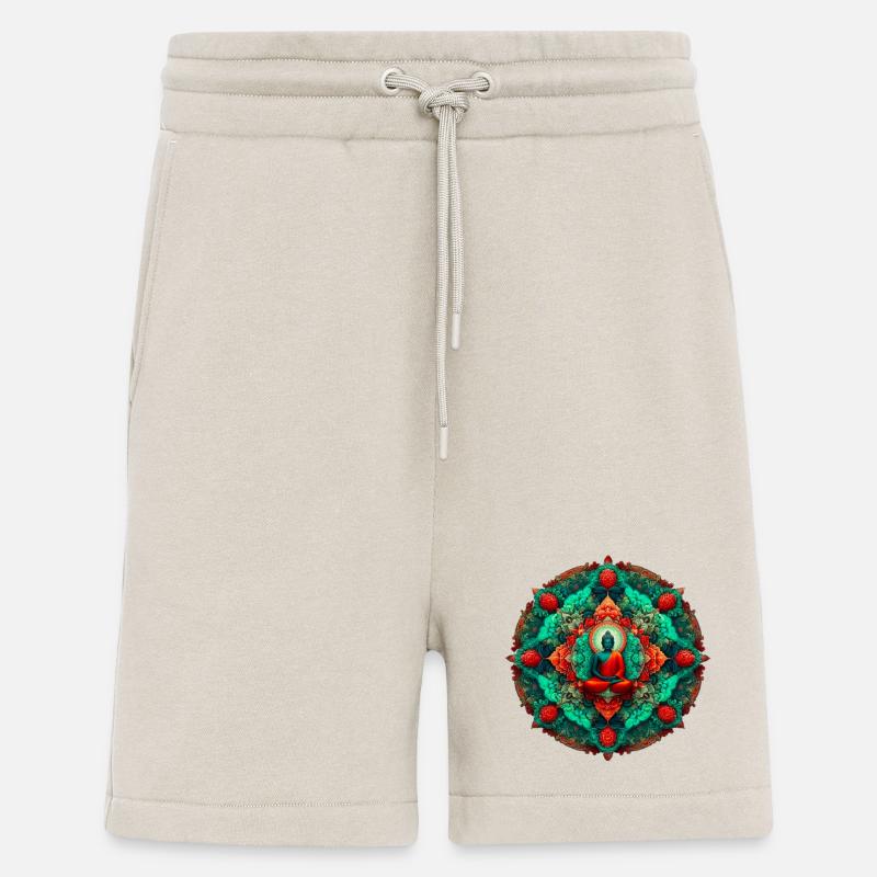 Bouddha Mandala sarcelle - Short bio décontracté fabriqué en UE - WARM CLAY