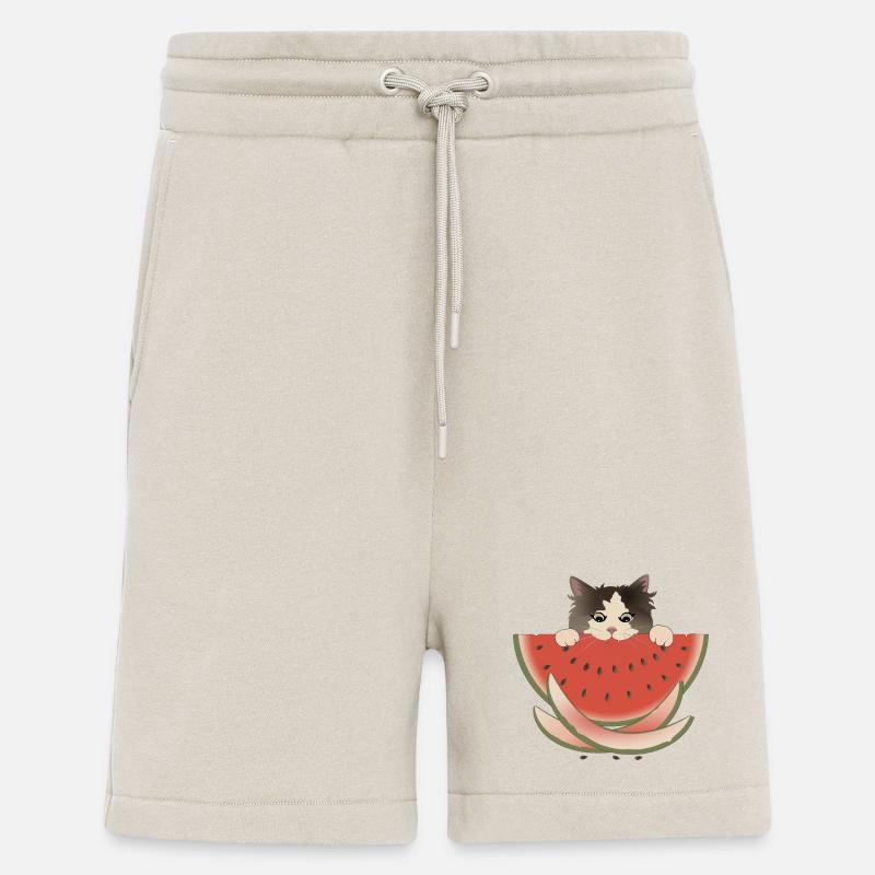 Délice de pastèque Chat - Short bio décontracté fabriqué en UE - WARM CLAY
