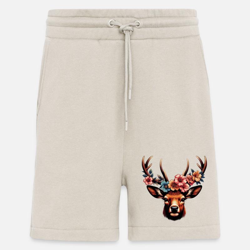 Hirsch mit Blumen - Shorts - made by SPREAD - WARM CLAY