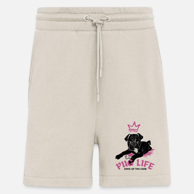 Pug Life – Mops mit Krone - Shorts - made by SPREAD - WARM CLAY